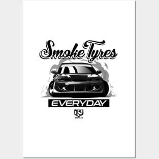 Smoke Tyres Everyday S15 Silvia Drift Car Posters and Art